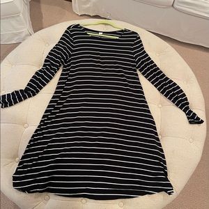 Old Navy black dress with white stripes